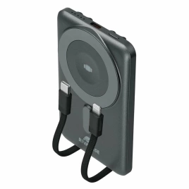 Внешний аккумулятор MagSafe RIVACASE VA2607 5000 мАч 15Вт + QC/PD225Вт + зарядка Apple Watch