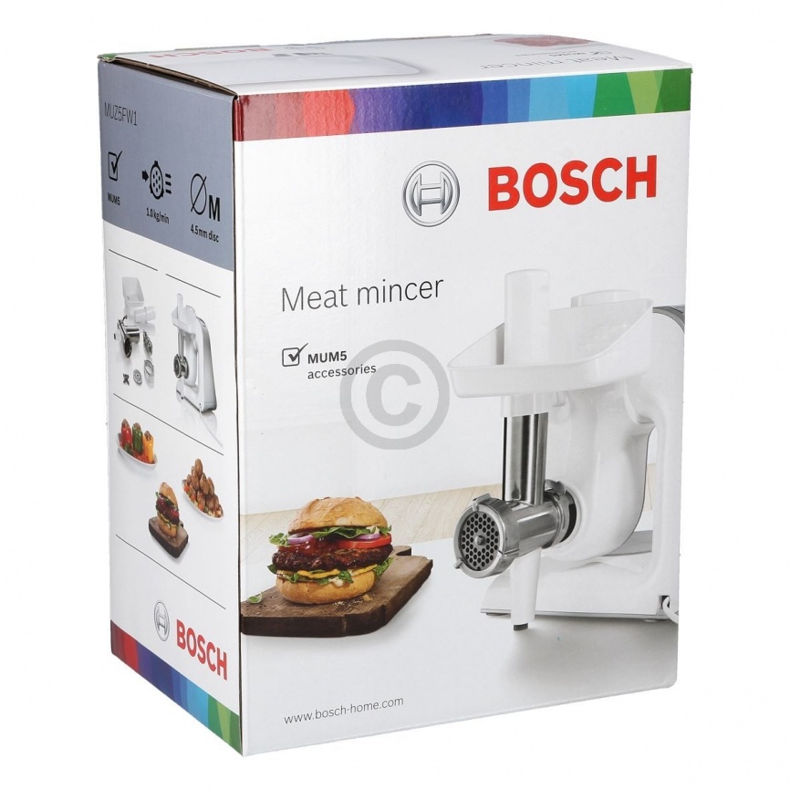 Насадка Bosch MUZ5FW1 00572479 для кухонного комбайна Bosch, серебристый/белый фото 1