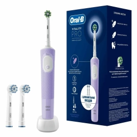 Электрическая зубная щетка Oral-B Vitality Pro X Clean лиловая + 2 допол. насадки