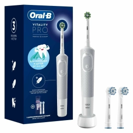 Электрическая зубная щетка Oral-B Vitality Pro Protect X Clean White +2 насадки