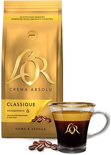 Кофе в зернах L'Or Crema Absolu Classique, 230 гр фото 1